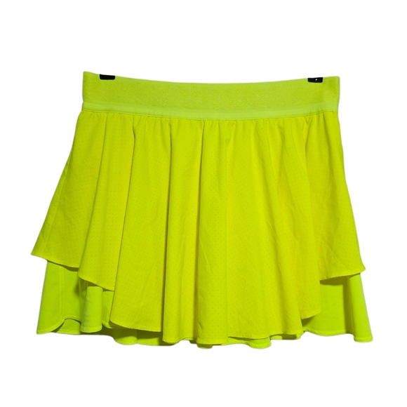 lululemon athletica Dresses & Skirts - lululemon Court Rival Perforated High-Rise Skirt Highlight Yellow Size 10
